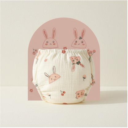 Couche lavable lapins - style scandinave minimaliste