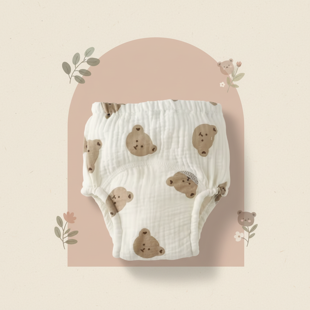 Couche lavable ours – style scandinave minimaliste